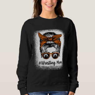 Bleached Life Wrestling Mom Leopard Messy bun Glas Sweatshirt