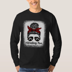 Bleached Life Wrestling Mom Leopard Messy bun Glas T-Shirt