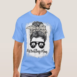 Bleached Life Wrestling Mum Leopard Messy bun Glas T-Shirt