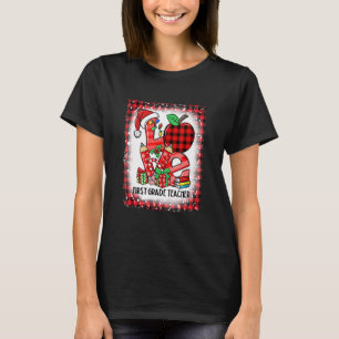Bleached Love 1st First Grade Teacher Santa Claus  T-Shirt
