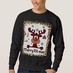 Bleached Merry RX-Mas Reindeer Christmas Pharmacy Sweatshirt