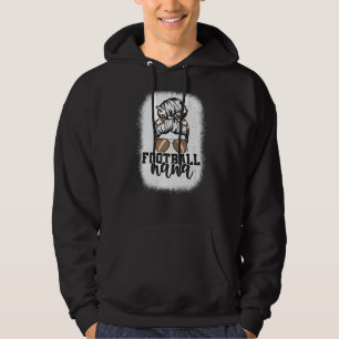 Bleached Messy Bun Game Day Football Grandma Footb Hoodie