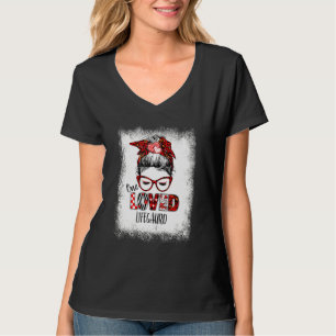 Bleached Messy Bun One Loved Lifegaurd Valentine's T-Shirt