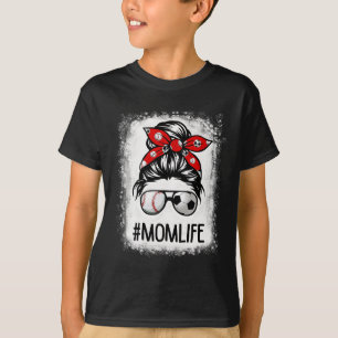 Bleached Mom Life Soccer Messy Bun Sell Game Day T-Shirt