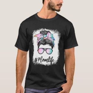 Bleached Mum Life Rainbow Water Colour Leopard Mes T-Shirt