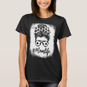 Bleached Mum Life Soccer Mum Leopard Messy Soccer T-Shirt