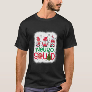 Bleached Neuro Squad Gnomies Nurse Christmas Pine T-Shirt