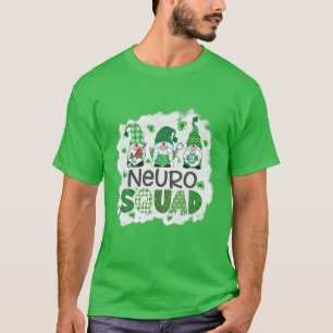 Bleached Neuro Squad Gnomies Patricks Day Nurse St T-Shirt
