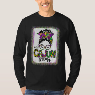 Bleached One Cajun Mama Mardi Gras For Womens Fat T-Shirt