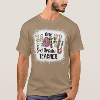 Bleached One Hoppy 3rd Grade Teacher Leopard Easte T-Shirt