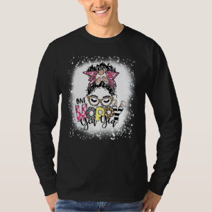 Bleached One Hoppy Yia Yia Grandma Bunny Messy Bun T-Shirt