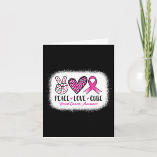 Bleached Peace Love Cure Leopard Breast Cancer Awa Card