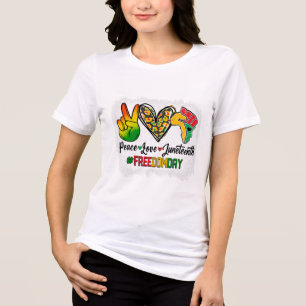 Bleached Peace Love Juneteenth 1865 Freedom Day Af Tri-Blend Shirt