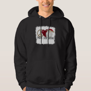 Bleached Peace Love Santa Xmas Christmas Santa Cl Hoodie