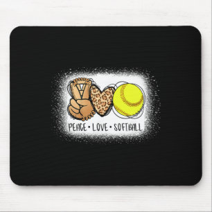 Bleached Peace Love Softll Mom Leopard Print Mothe Mouse Pad