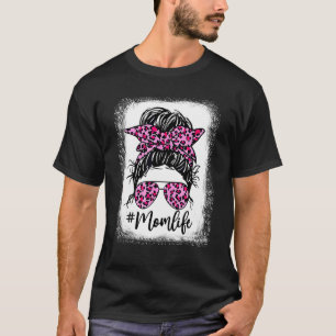 Bleached Pink Leopard Mum Life Mother's Day T-Shirt