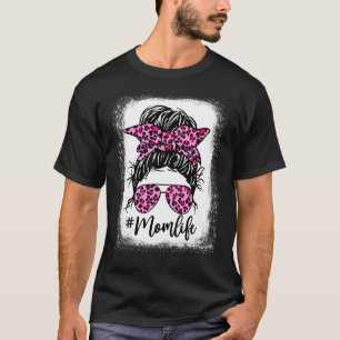 Bleached Pink Mum Life Leopard Mother's Day T-Shirt