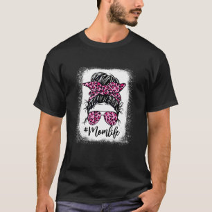 Bleached Pink Mum Life Leopard Mother's Day T-Shirt