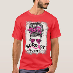 Bleached Pink Ribbon Support Squad Awareness (73) T-Shirt
