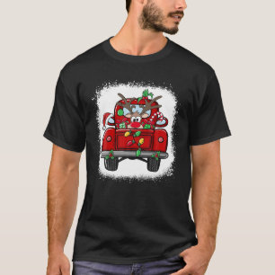 Bleached Rudolph Reindeer on Red Truck Funny Chris T-Shirt