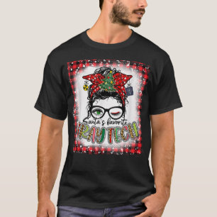 Bleached Santa's Favourite XRay Tech Messy Bun Chr T-Shirt