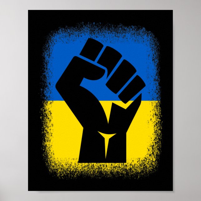 Bleached Shirts Fist Flag I Stand With Ukraine Sol Poster (Front)