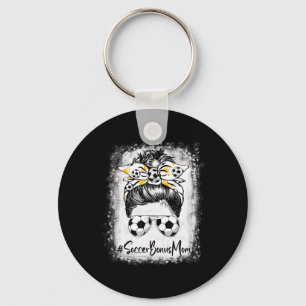 Bleached Soccer Bonus Mum Messy Bun Soccer Lover M Key Ring