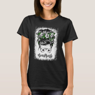 Bleached Soccer Bonus Mum Messy Bun Soccer T-Shirt