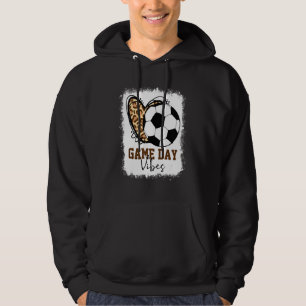 Bleached Soccer Game Day Vibes Leopard Soccer Mum  Hoodie