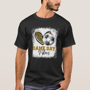 Bleached Soccer Game Day Vibes Soccer Mum Day Moth T-Shirt