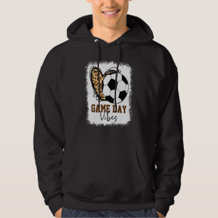 Bleached Soccer Game Day Vibes Soccer Mum Game Day Hoodie