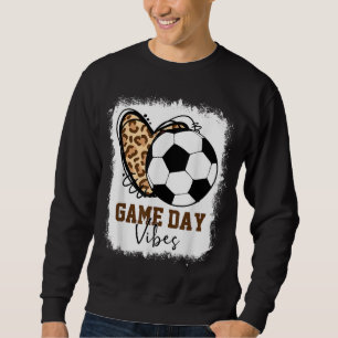 Bleached Soccer Game Day Vibes Soccer Mum Game Day Sweatshirt