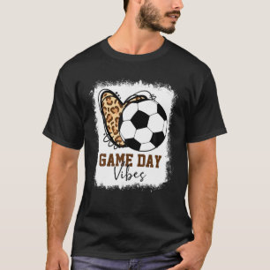 Bleached Soccer Game Day Vibes Soccer Mum Game Day T-Shirt