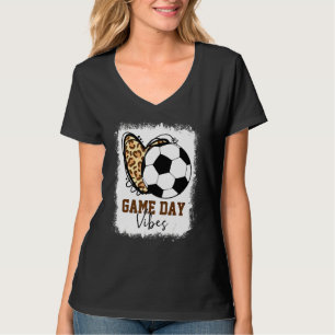 Bleached Soccer Game Day Vibes Soccer Mum Game Day T-Shirt