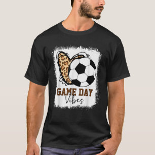 Bleached Soccer Game Day Vibes Soccer Mum Game Day T-Shirt