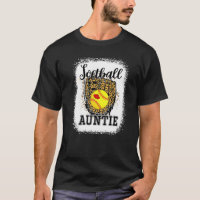 Bleached Softball Auntie Leopard Game Day Aunt Mot