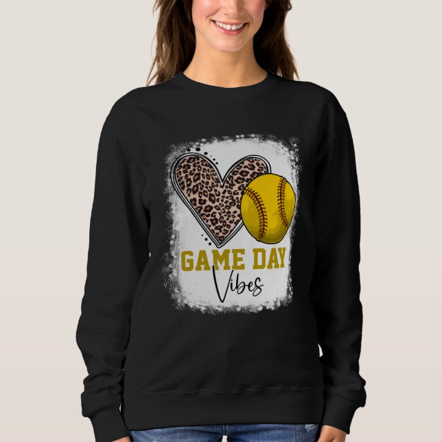 Bleached Softball Game Day Vibes Softball Mom Moth Sweatshirt (Front)