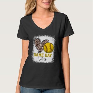 Bleached Softball Game Day Vibes Softball Mom Moth T-Shirt