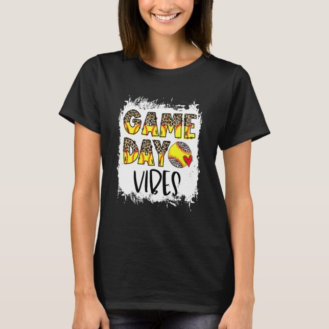 Bleached Softball Game Day Vibes Softball Season O T-Shirt (Front)