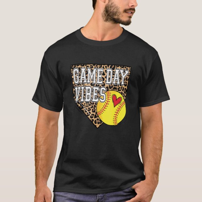 Bleached Softball Game Day Vibes Tee Leopard Softb (Front)