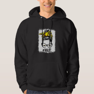 Bleached Softball Gigi Messy Bun Game Day Mothers  Hoodie
