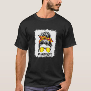 Bleached Softball Mawmaw Game Day Softball Nana Mo T-Shirt