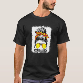 Bleached Softball Mom Game Day Tee Softball Mom Mo