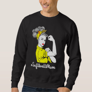 Bleached Softball Mum Life With Leopard And Messy Sweatshirt