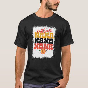 Bleached Softball Nana Retro Softball Mum  Mothers T-Shirt