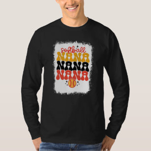Bleached Softball Nana Retro Softball Mum Mothers T-Shirt