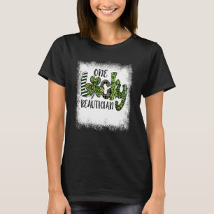 Bleached St Patricks Day Leopard One Lucky Beautic T-Shirt