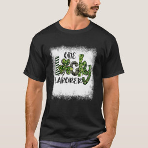 Bleached St Patricks Day Leopard One Lucky Laborer T-Shirt