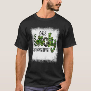 Bleached St Patricks Day Leopard One Lucky Optomet T-Shirt