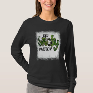 Bleached St Patricks Day Leopard One Lucky Pastor T-Shirt